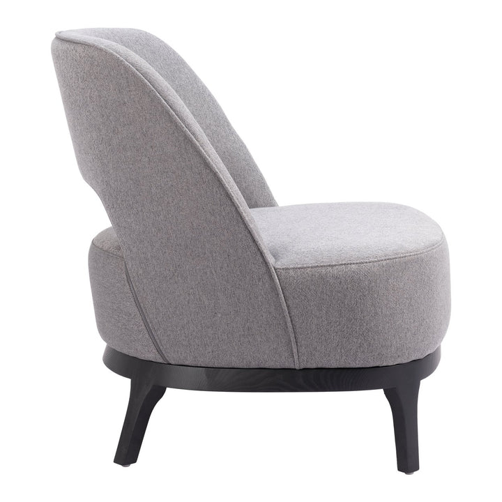 Mistley Accent Chair Gray Modern Vinyl Upholstered Wood Base Living Room Furniture Image 2