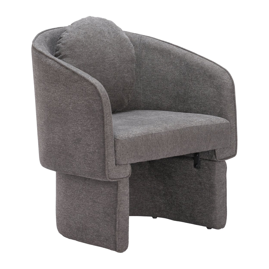 Olya Accent Chair Truffle Gray Modern Vinyl Design for Living Room Hotel Lobby Image 6