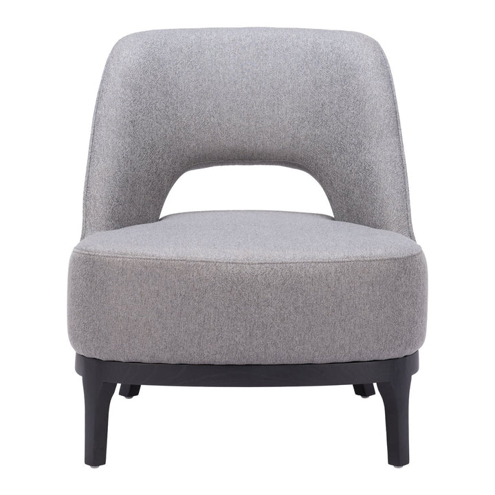 Mistley Accent Chair Gray Modern Vinyl Upholstered Wood Base Living Room Furniture Image 3