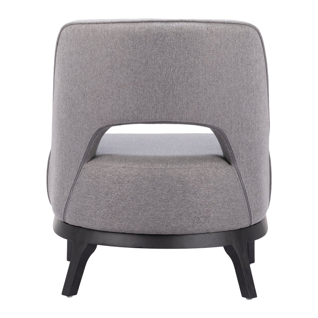 Mistley Accent Chair Gray Modern Vinyl Upholstered Wood Base Living Room Furniture Image 4