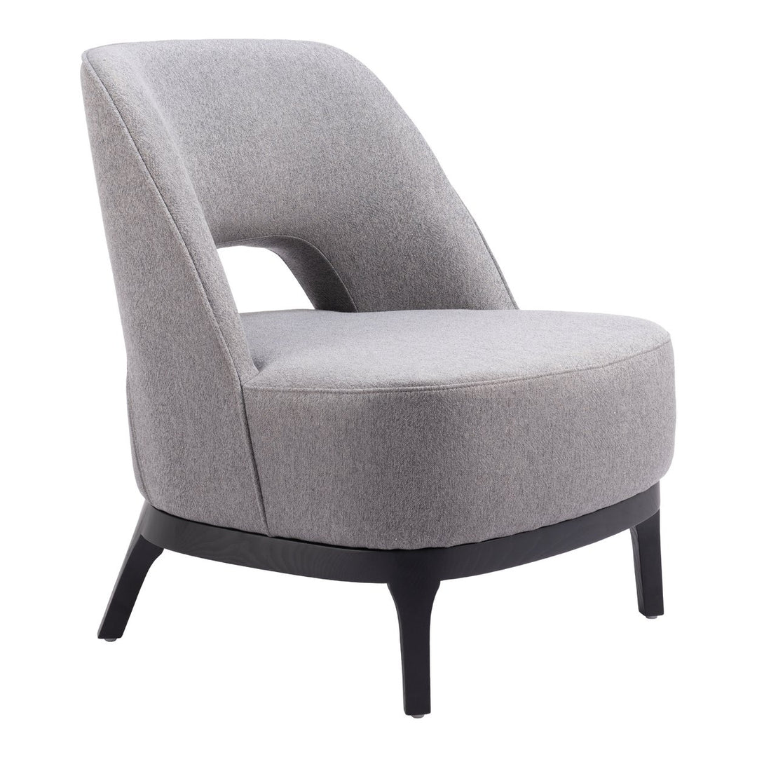 Mistley Accent Chair Gray Modern Vinyl Upholstered Wood Base Living Room Furniture Image 6