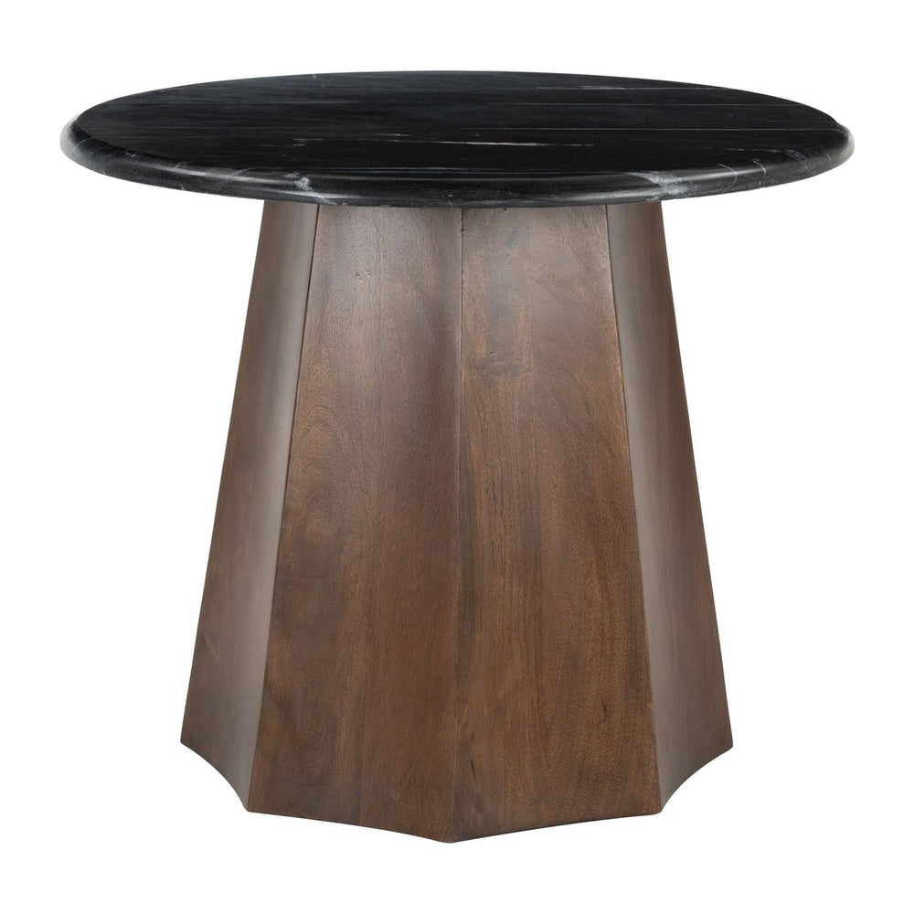 Aipe Accent Table Black Brown Marble Acacia Wood 22 Inch Modern Decor Image 2