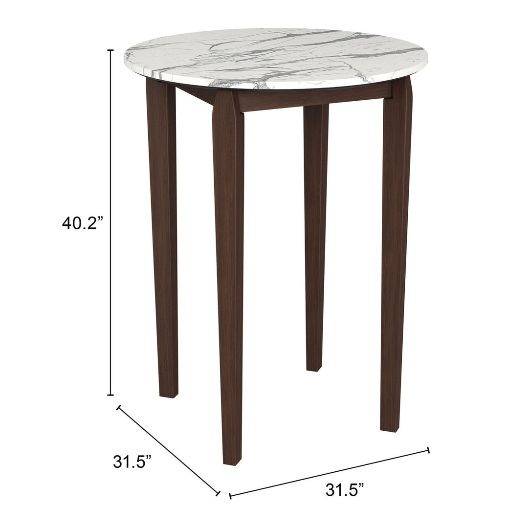 Vernon Bar Table White High-Pressure Laminate Solid Wood Modern Chic Design Image 7