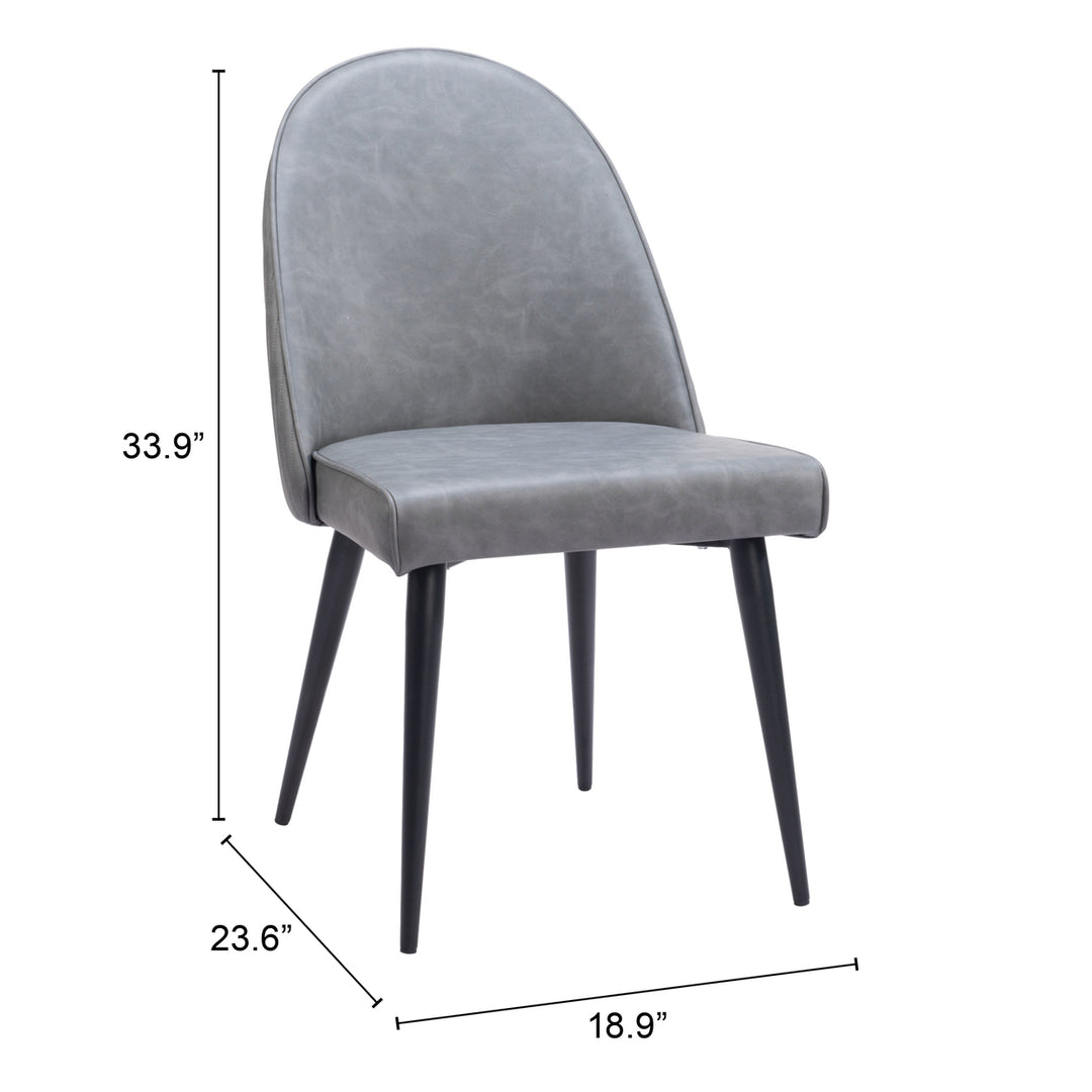 Silloth Armless Dining Chair (Set of 2) Gray Image 8