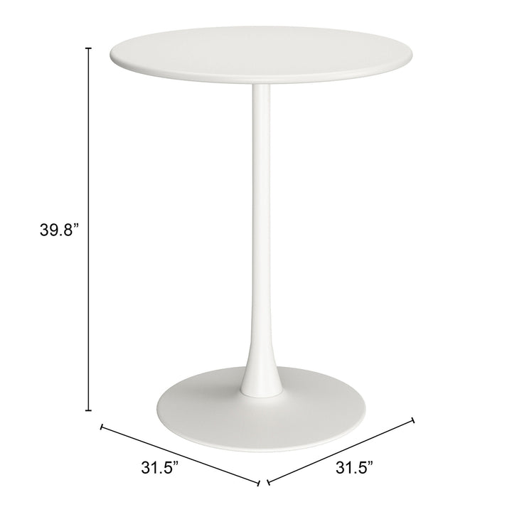 Soleil Bar Table White Aluminum Durable Outdoor Dining Furniture 42 Inch Image 6