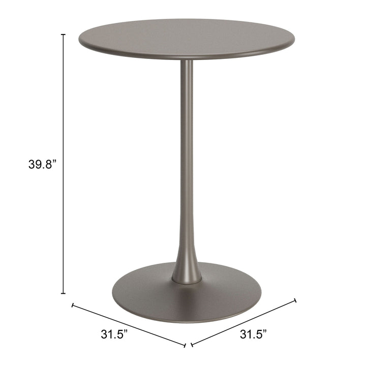 Soleil Bar Table Taupe Modern Aluminum Outdoor Furniture 40 Inch Tall Image 7