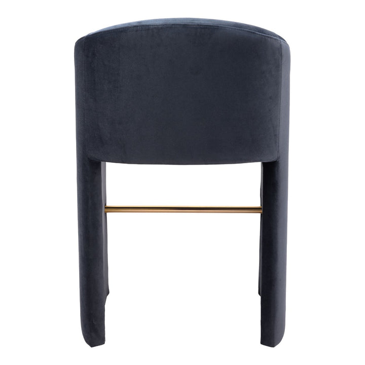 Emas Barstool Velvet Midnight Gray Modern Glam Residential Hotel Seating Image 4