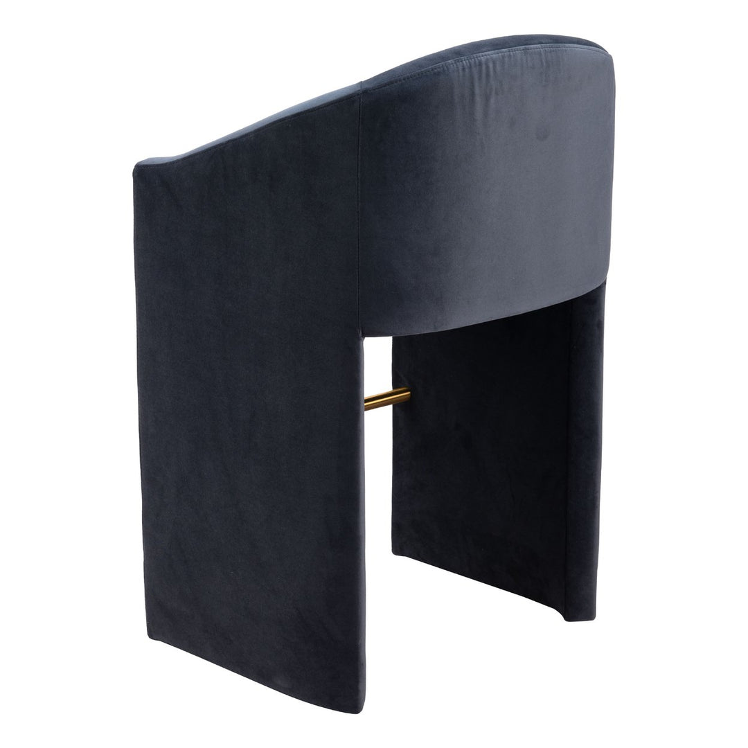 Emas Barstool Velvet Midnight Gray Modern Glam Residential Hotel Seating Image 5