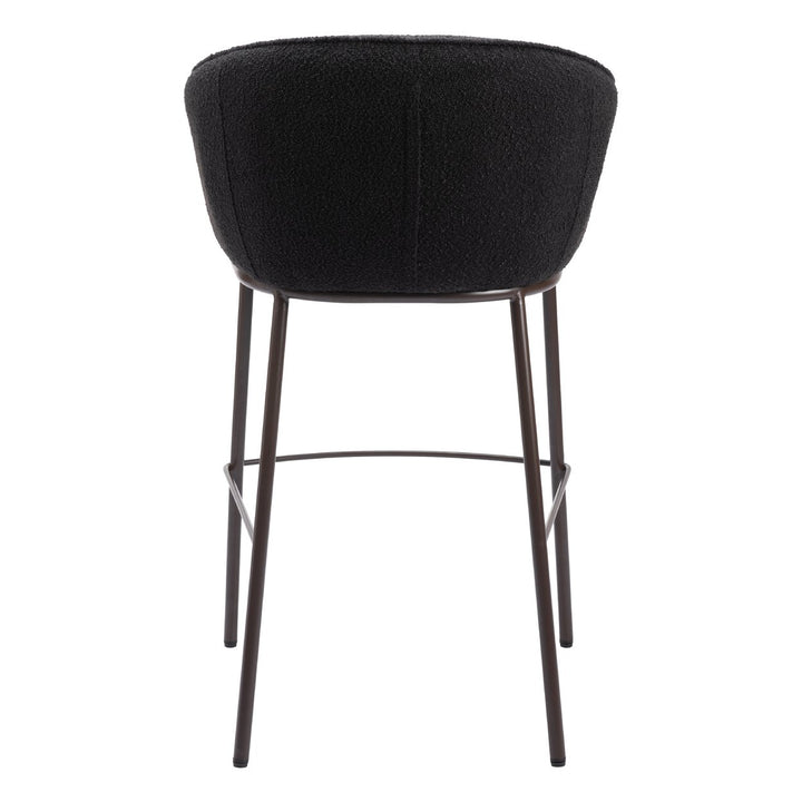 Essen Barstool Black Bronze Teddy Fabric Comfortable 29-Inch Modern Design Image 4