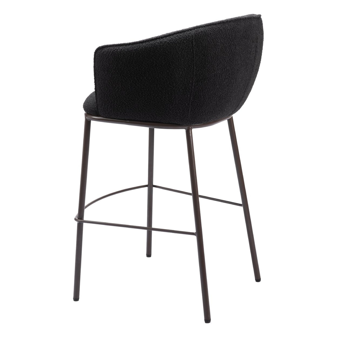 Essen Barstool Black Bronze Teddy Fabric Comfortable 29-Inch Modern Design Image 5