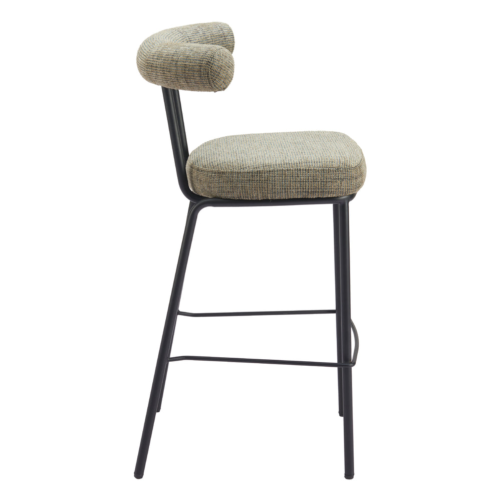 Kede Barstool Green Tweed Comfortable Stylish Kitchen or Bar Seating Modern Design Image 2