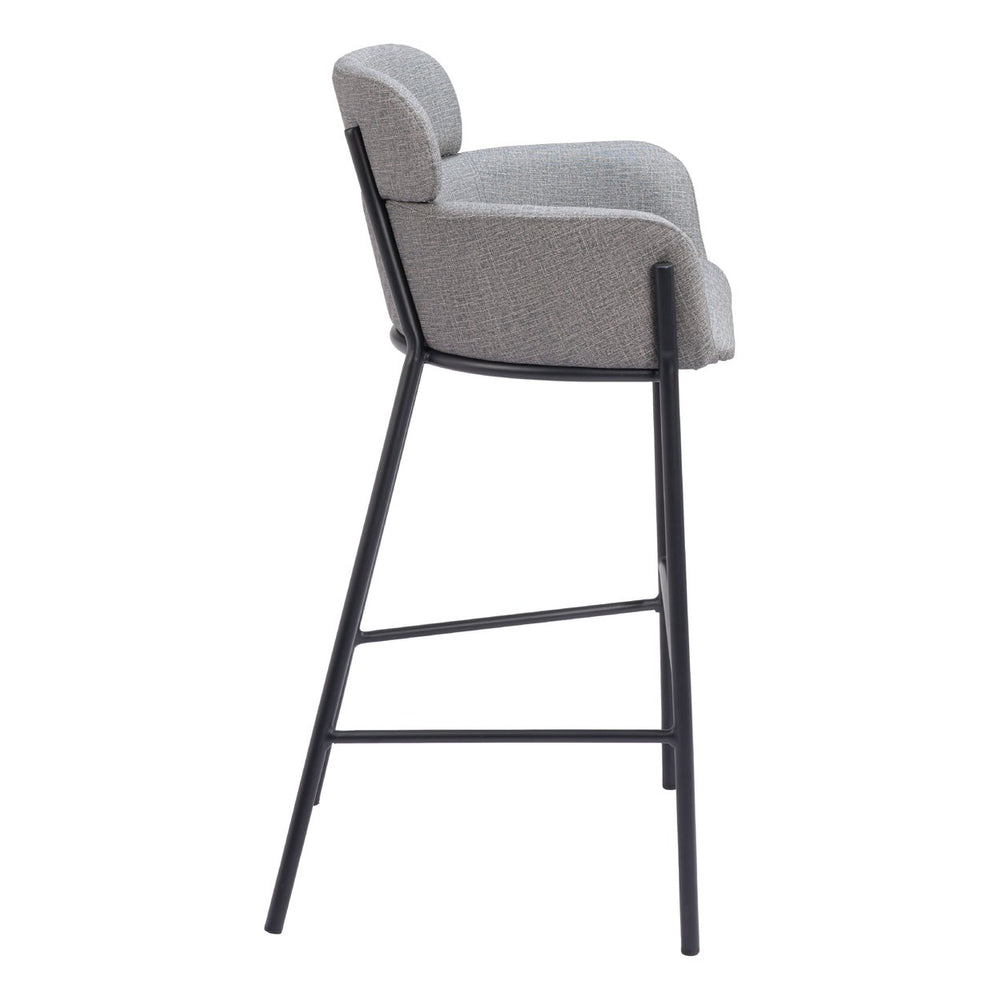 Bremor Barstool Slate Gray Modern Vinyl Steel Frame Kitchen Dining Seating Image 2