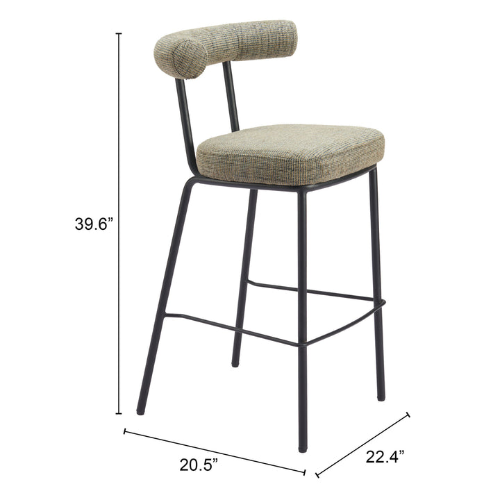 Kede Barstool Green Tweed Comfortable Stylish Kitchen or Bar Seating Modern Design Image 8