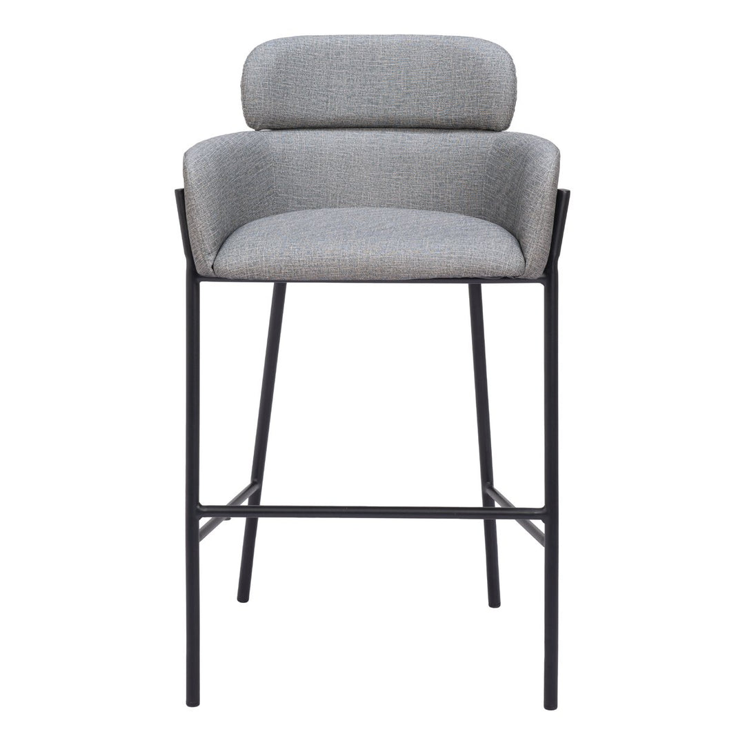 Bremor Barstool Slate Gray Modern Vinyl Steel Frame Kitchen Dining Seating Image 3