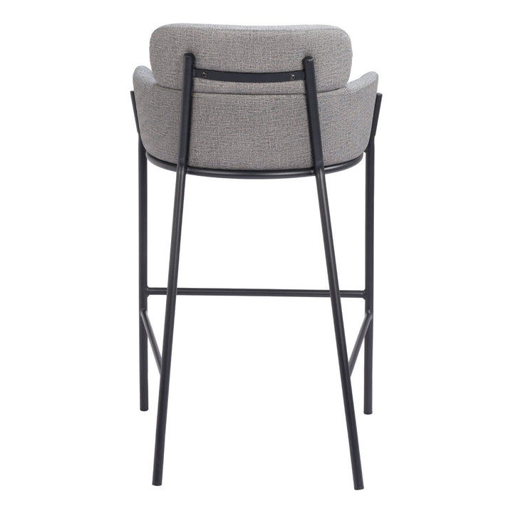 Bremor Barstool Slate Gray Modern Vinyl Steel Frame Kitchen Dining Seating Image 4