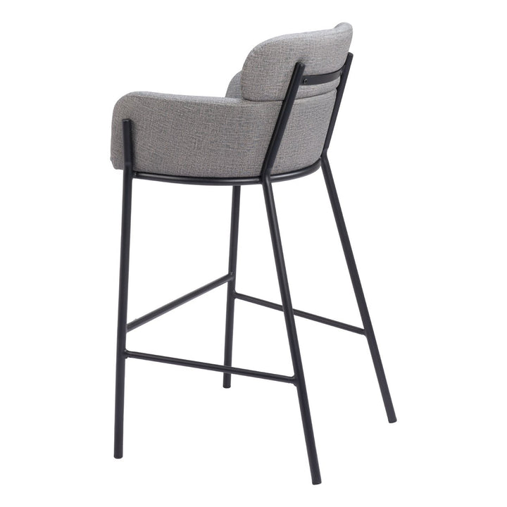 Bremor Barstool Slate Gray Modern Vinyl Steel Frame Kitchen Dining Seating Image 5