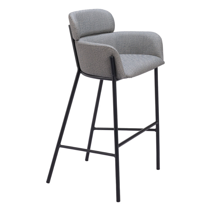 Bremor Barstool Slate Gray Modern Vinyl Steel Frame Kitchen Dining Seating Image 6