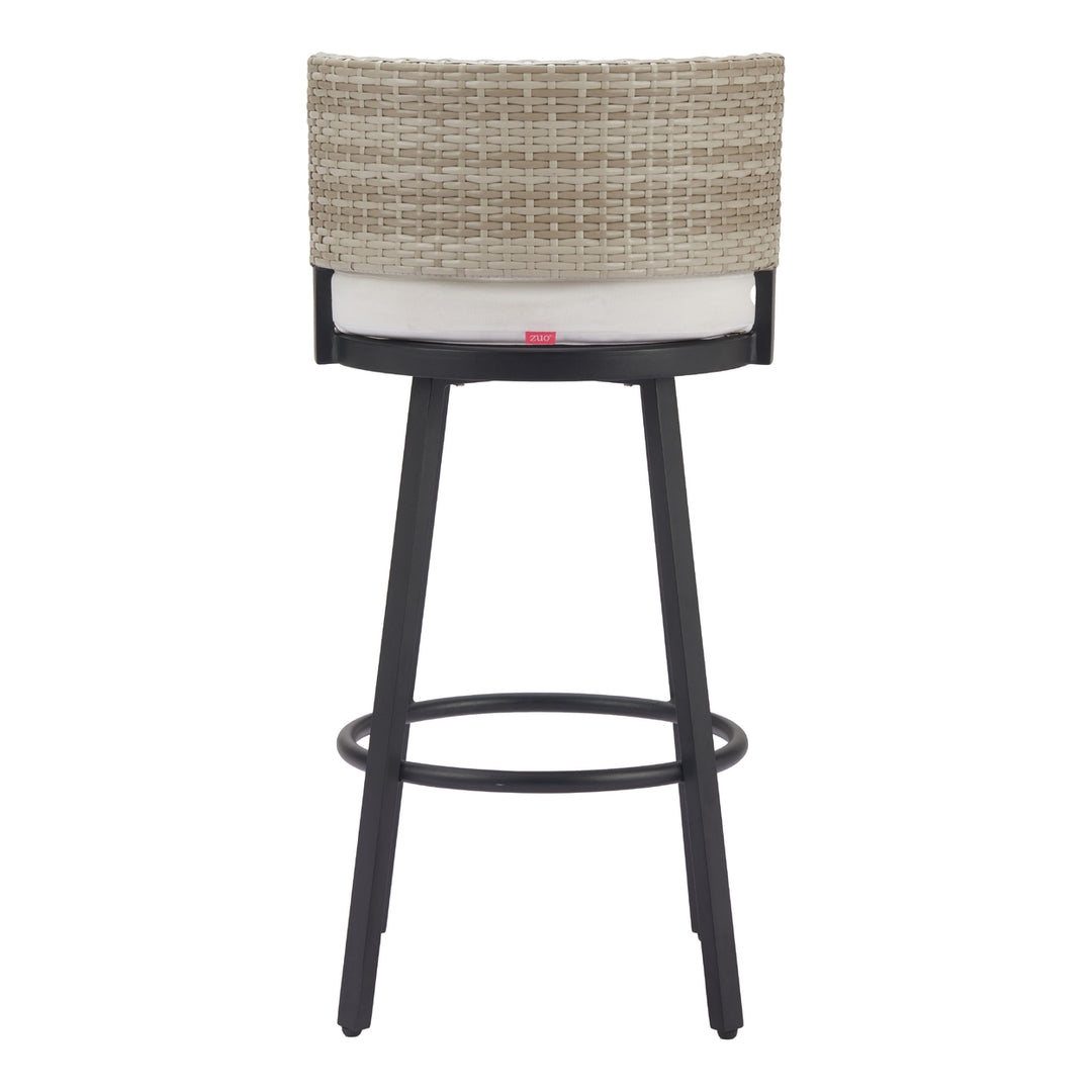 Midnight Wave Barstool White Aluminum Frame Outdoor Seating Plush Fabric Image 4