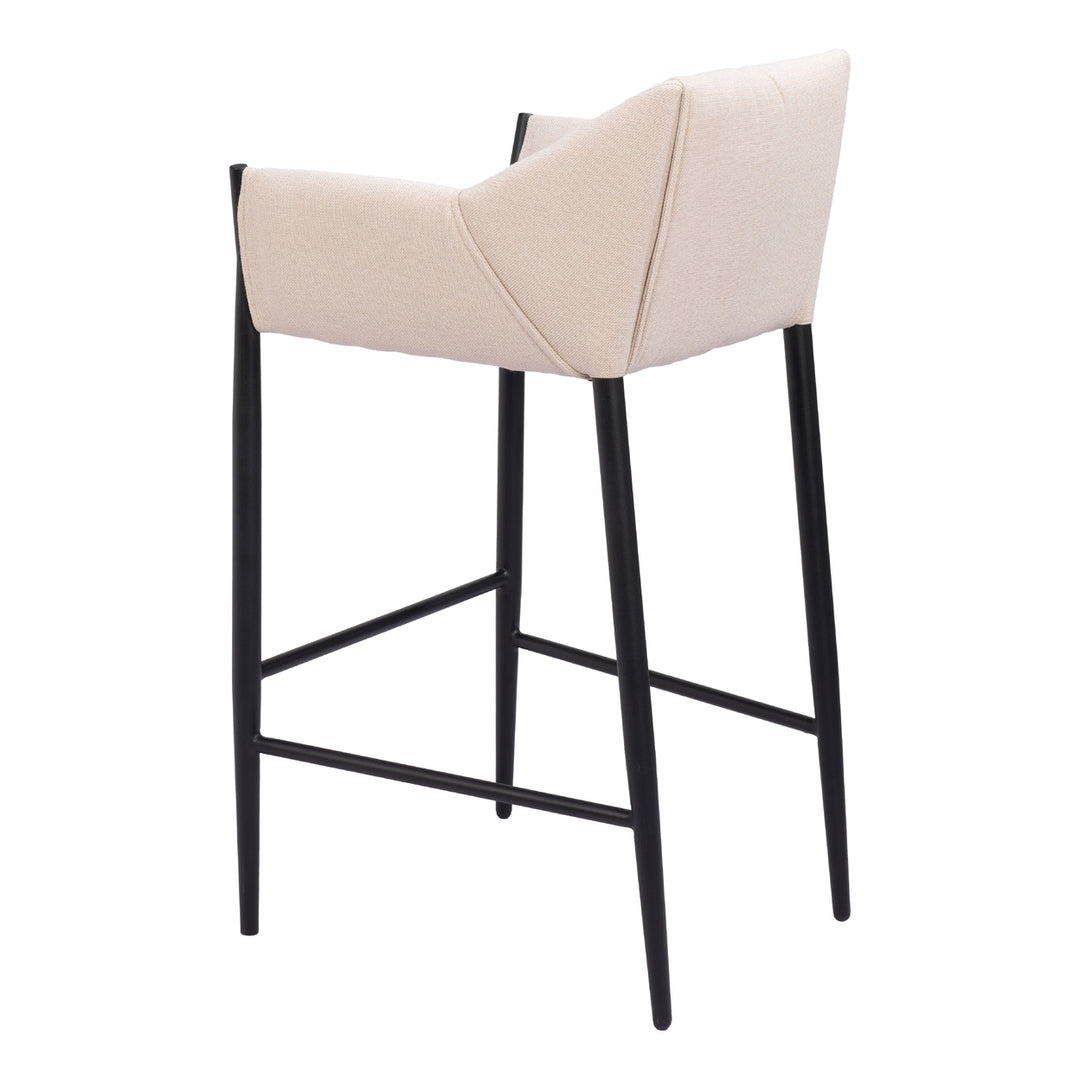 Andover Barstool Beige Vinyl Steel Frame Contemporary Design 30 Inch Height Image 5