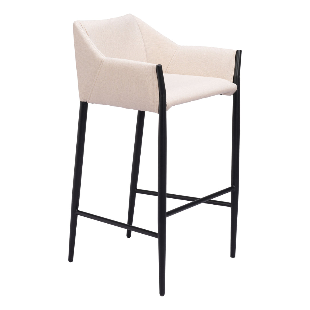 Andover Barstool Beige Vinyl Steel Frame Contemporary Design 30 Inch Height Image 6