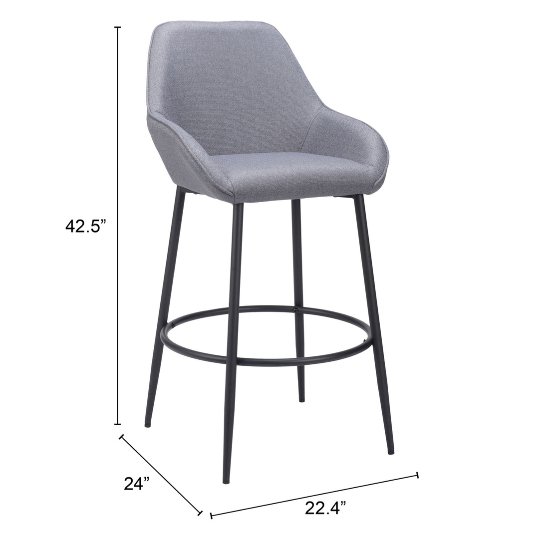 Vila Barstool (Set of 2) Gray Image 9