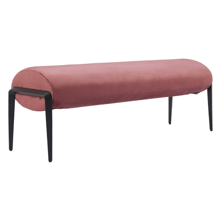 Glatt Bench Brown Velvet Seat Modern Steel Frame Elegant Home Furniture Image 1