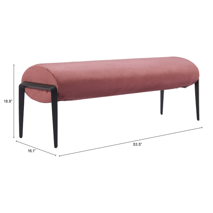 Glatt Bench Brown Velvet Seat Modern Steel Frame Elegant Home Furniture Image 2