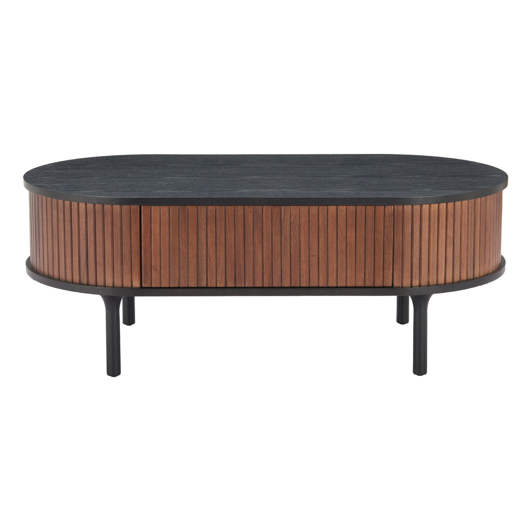 Koriana Coffee Table Black Walnut MDF Wood Storage Modern Elegance 48 Inch Image 3