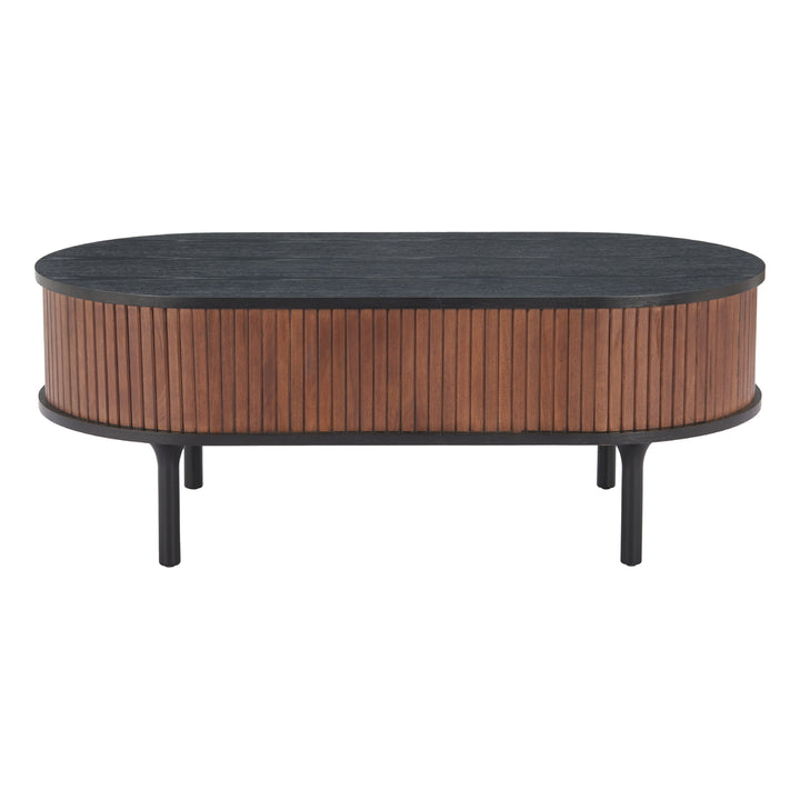 Koriana Coffee Table Black Walnut MDF Wood Storage Modern Elegance 48 Inch Image 4