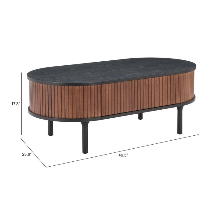 Koriana Coffee Table Black Walnut MDF Wood Storage Modern Elegance 48 Inch Image 10