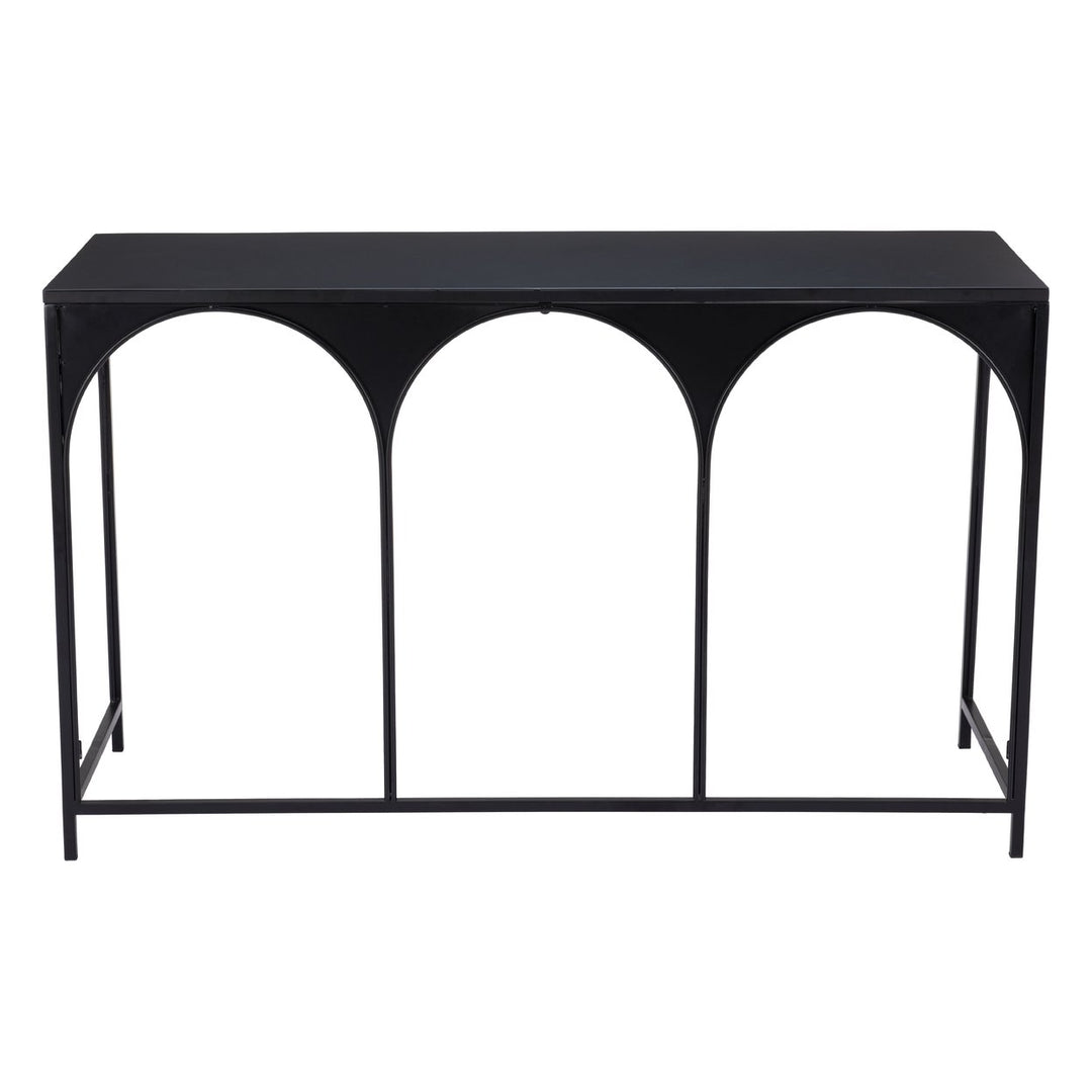 Loriet Console Table Black Modern Deco Powder-Coated Steel Frame Image 3