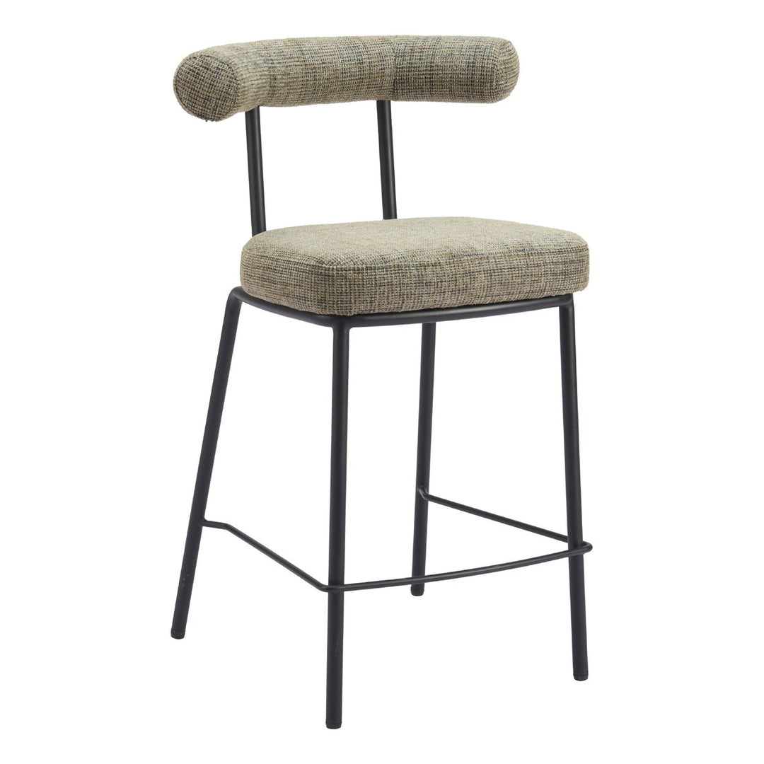 Kede Counter Stool Green Tweed Comfortable Kitchen Bar Seating Sturdy Frame Image 6