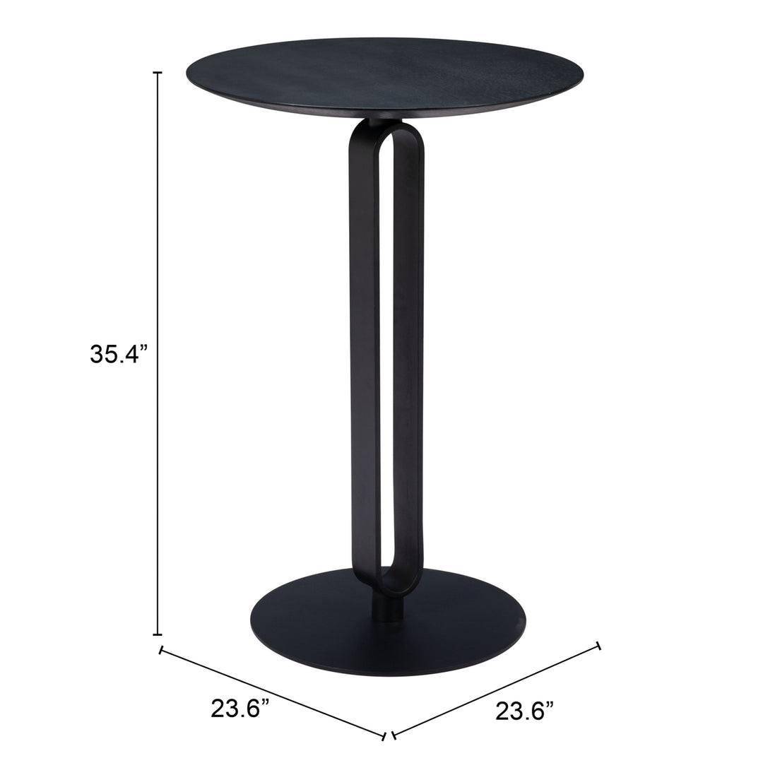 Derry Counter Table Black Steel Frame MDF Top Modern Bar Furniture 40x24 Image 8