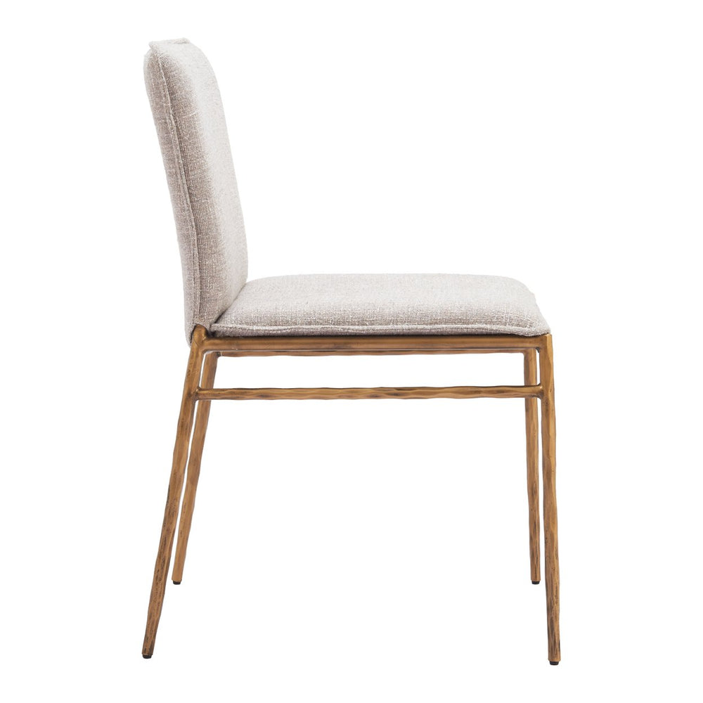 Nordvest Dining Chair Beige and Gold Image 2