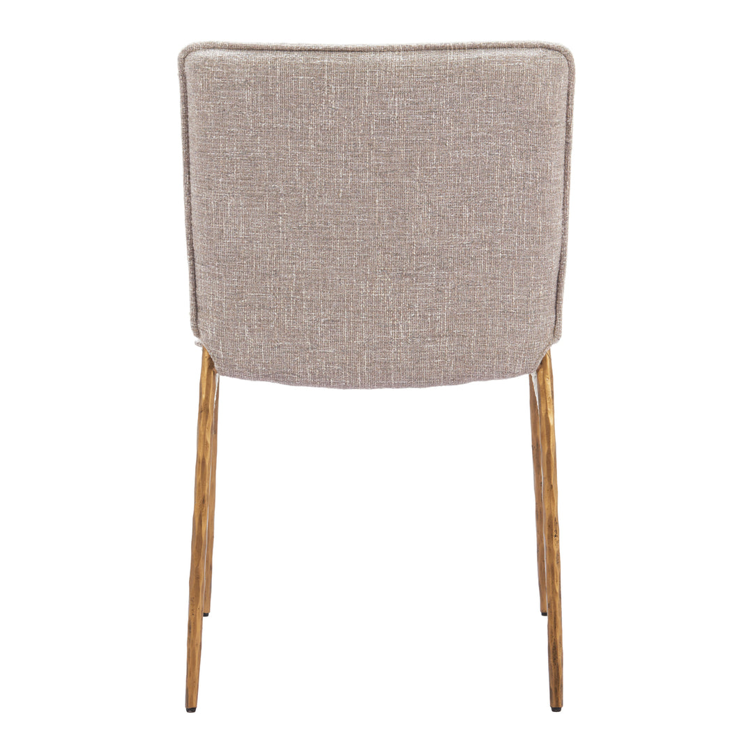 Nordvest Dining Chair Beige Gold fine Fabric Steel Frame Modern Design Image 4