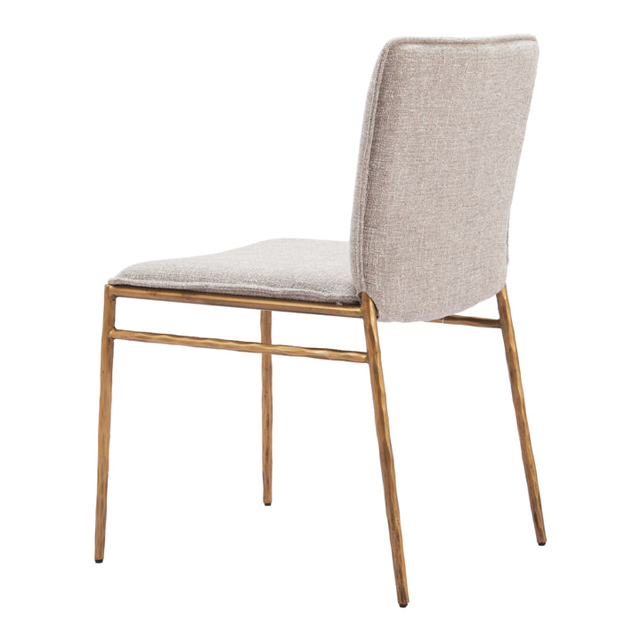 Nordvest Dining Chair Beige Gold fine Fabric Steel Frame Modern Design Image 5