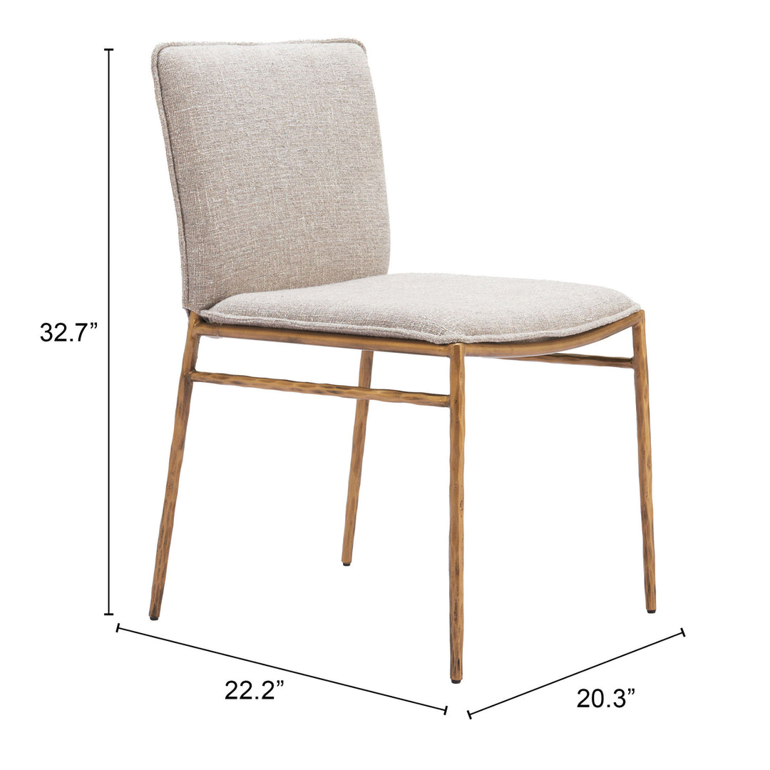 Nordvest Dining Chair Beige Gold fine Fabric Steel Frame Modern Design Image 8