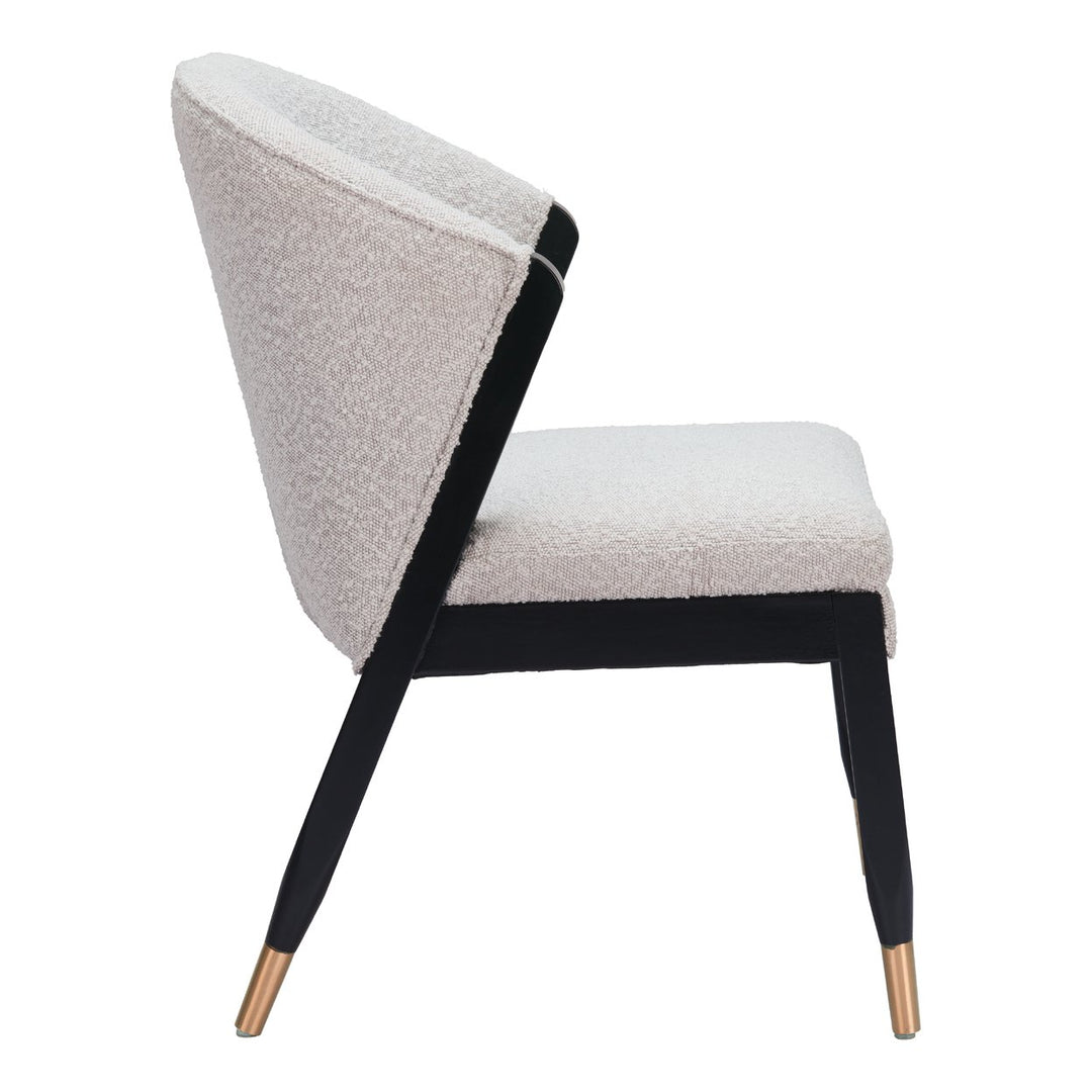 Pula Dining Chair Misty Gray Solid Wood Frame Comfortable Modern Glam Design Image 2