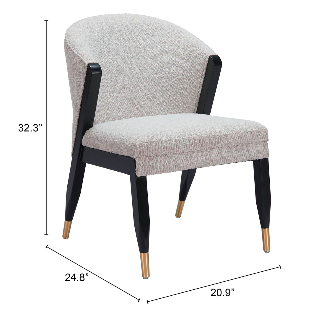 Pula Dining Chair Misty Gray Solid Wood Frame Comfortable Modern Glam Design Image 9