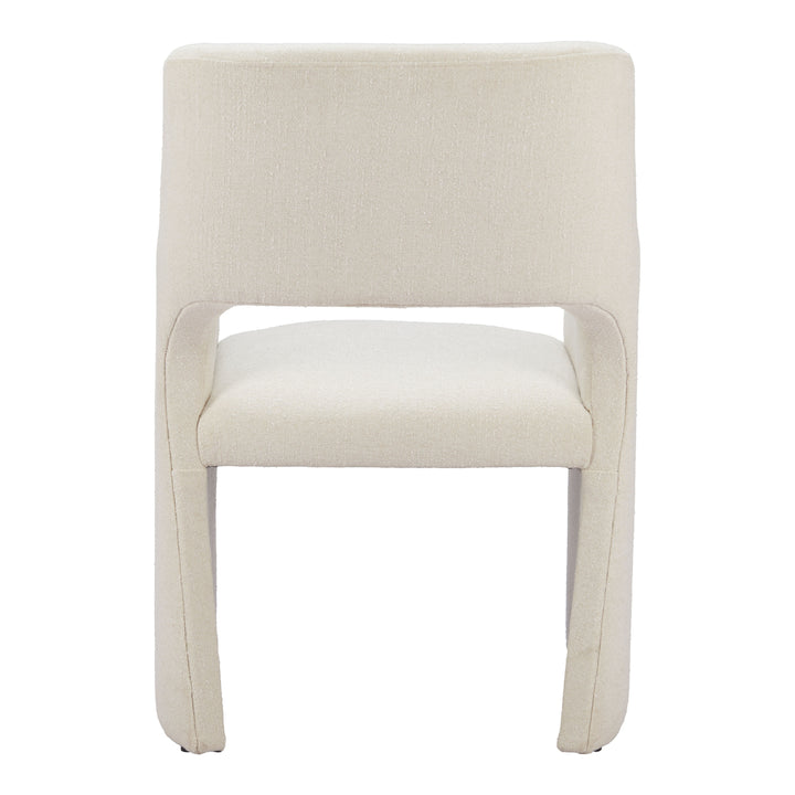 Minet Dining Chair Linen White Solid Wood Frame Modern Deco Hospitality Image 4