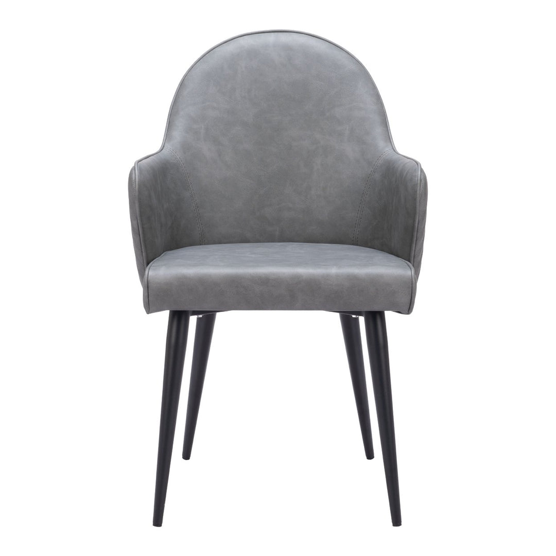 Silloth Dining Chair Gray Steel Frame Vinyl Hospitality Residential Modern Design Image 3