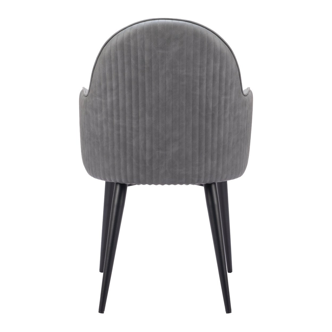 Silloth Dining Chair Gray Steel Frame Vinyl Hospitality Residential Modern Design Image 4