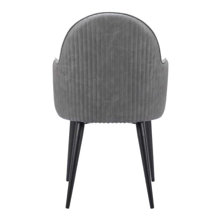 Silloth Dining Chair Gray Steel Frame Vinyl Hospitality Residential Modern Design Image 4