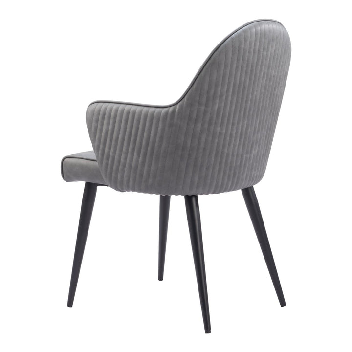 Silloth Dining Chair Gray Steel Frame Vinyl Hospitality Residential Modern Design Image 5