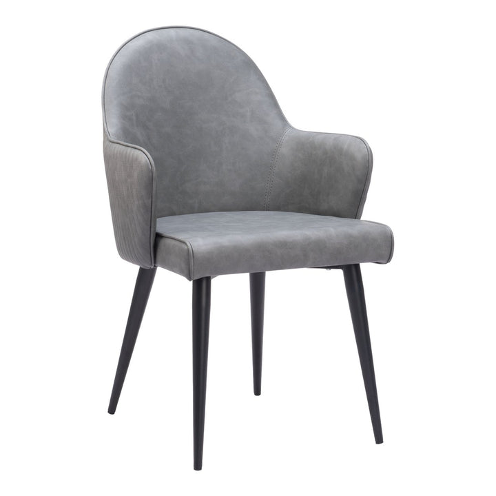 Silloth Dining Chair Gray Steel Frame Vinyl Hospitality Residential Modern Design Image 6