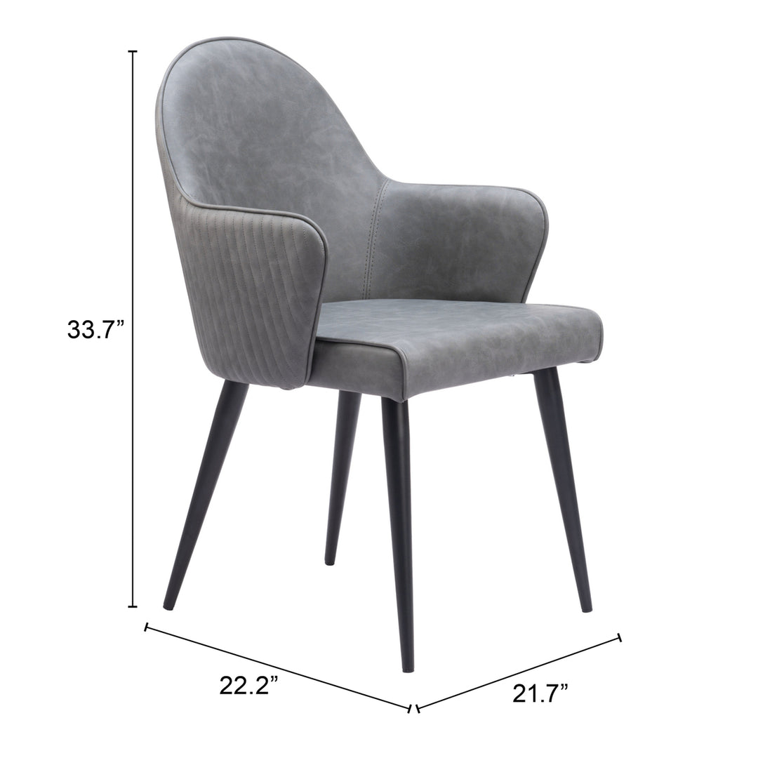 Silloth Dining Chair Gray Steel Frame Vinyl Hospitality Residential Modern Design Image 8