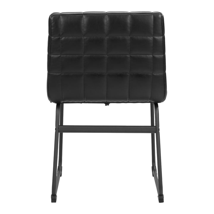 Pago Dining Chair Set of 2 Black Modern Art Deco Vinyl Steel Frame Image 4