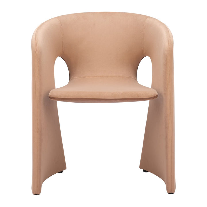 Rosyth Dining Chair Tan Steel Frame Vinyl Modern Design Dining Room Furniture Image 3