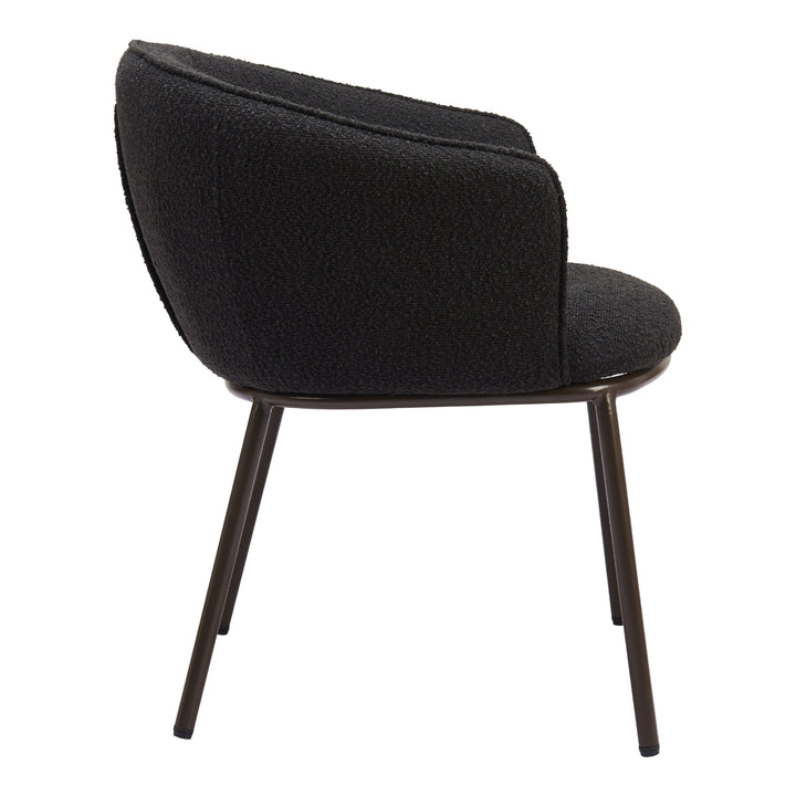 Essen Dining Chair Black Steel Frame Teddy Fabric Comfortable Modern Design Image 2