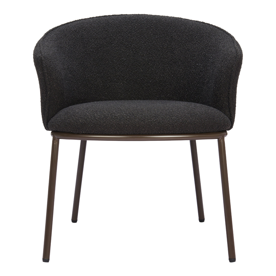 Essen Dining Chair Black Steel Frame Teddy Fabric Comfortable Modern Design Image 3